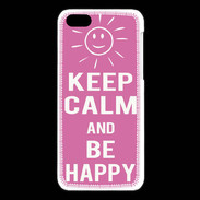Coque iPhone 5C Keep Calm Be Happy Rose
