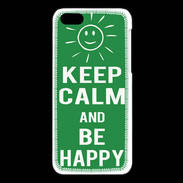 Coque iPhone 5C Keep Calm Be Happy Vert