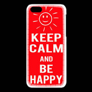 Coque iPhone 5C Keep Calm Be Happy Rouge
