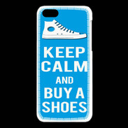 Coque iPhone 5C Keep Calm Buy Shoes Cyan 