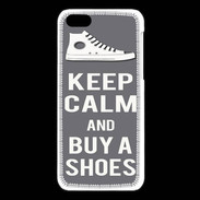 Coque iPhone 5C Keep Calm Buy Shoes Gris
