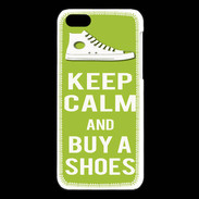 Coque iPhone 5C Keep Calm Buy Shoes Vert Pomme