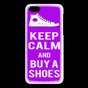 Coque iPhone 5C Keep Calm Buy Shoes Violet