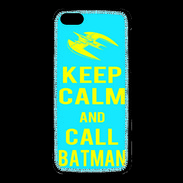 Coque iPhone 5C Keep Calm Batman Cyan