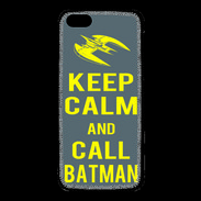 Coque iPhone 5C Keep Calm Call Batman Gris