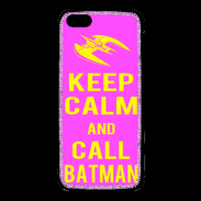 Coque iPhone 5C Keep Calm Call Batman Rose