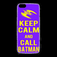 Coque iPhone 5C Keep Calm Call Batman Violet
