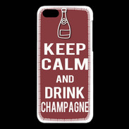 Coque iPhone 5C Keep Calm Drink Champagne Brique