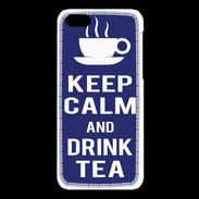 Coque iPhone 5C Keep Calm Drink Tea Bleu
