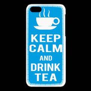 Coque iPhone 5C Keep Calm Drink Tea Cyan