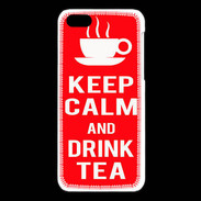 Coque iPhone 5C Keep Calm Drink Tea Rouge
