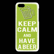 Coque iPhone 5C Keep Calm Have a beer Vert pomme