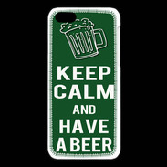 Coque iPhone 5C Keep Calm Have a beer Vert