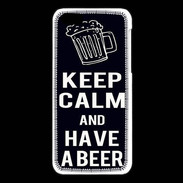 Coque iPhone 5C Keep Calm Have a beer Noir
