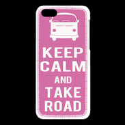 Coque iPhone 5C Keep Calm Take Road Rose