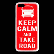 Coque iPhone 5C Keep Calm Take Road Rouge