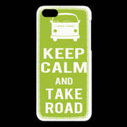 Coque iPhone 5C Keep Calm Take road Vert pomme