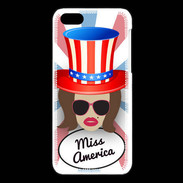 Coque iPhone 5C Miss USA Chatain