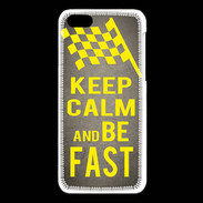 Coque iPhone 5C Keep Calm and Be Fast Gris
