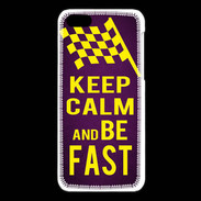 Coque iPhone 5C Keep Calm and Be Fast Violet