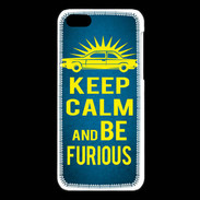 Coque iPhone 5C Keep Calm and Be Furious Bleu