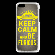 Coque iPhone 5C Keep Calm and Be Furious Gris