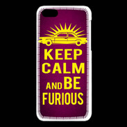 Coque iPhone 5C Keep Calm and Be Furious Rose