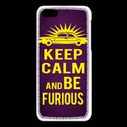 Coque iPhone 5C Keep Calm and Be Furious Violet