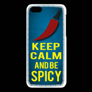 Coque iPhone 5C Keep Calm and Be Spicy Bleu
