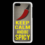 Coque iPhone 5C Keep Calm and Be Spicy Gris