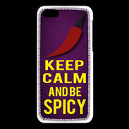 Coque iPhone 5C Keep Calm and Be Spicy Violet