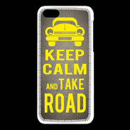 Coque iPhone 5C Keep Calm and Take o road 2 Gris