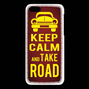 Coque iPhone 5C Keep Calm and Take o road 2 Rouge