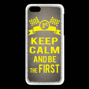 Coque iPhone 5C Keep Calm and Be the First Gris