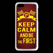 Coque iPhone 5C Keep Calm and Be the First Rouge