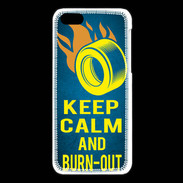 Coque iPhone 5C Keep Calm and Burn Out Bleu