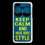 Coque iPhone 5C Keep Calm and Have a good Style Bleu
