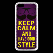 Coque iPhone 5C Keep Calm and Have a good Style Violet