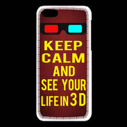 Coque iPhone 5C Keep Calm and See your life 3D Rouge