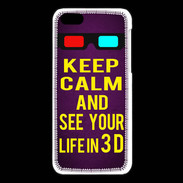 Coque iPhone 5C Keep Calm and See your life 3D Violet