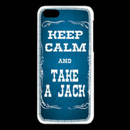 Coque iPhone 5C Keep Calm and Take Jack Bleu