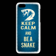 Coque iPhone 5C Keep Calm and Be a Snake bleu