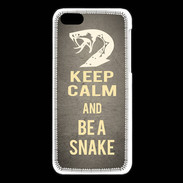 Coque iPhone 5C Keep Calm and Be a Snake Gris