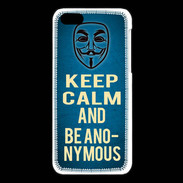 Coque iPhone 5C Keep Calm and Be Anonymous Bleu