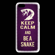 Coque iPhone 5C Keep Calm and Be a Snake Violet