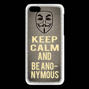 Coque iPhone 5C Keep Calm and Be Anonymous Gris