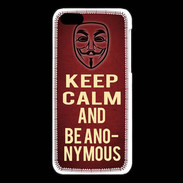 Coque iPhone 5C Keep Calm and Be Anonymous Rouge