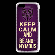Coque iPhone 5C Keep Calm and Be Anonymous Violet