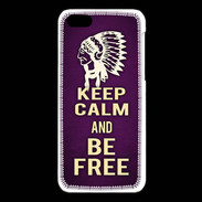 Coque iPhone 5C Keep Calm and Be Free Violet