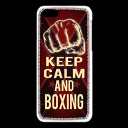 Coque iPhone 5C Keep Calm and Boxing Rouge
